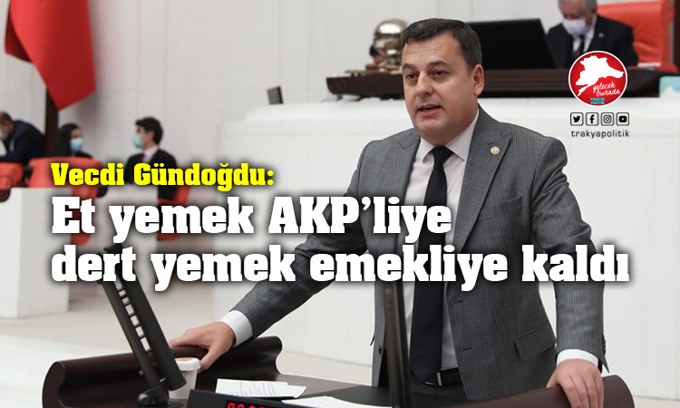 Gündoğdu: “Et yemek AKP’liye, dert yemek emekliye kaldı”