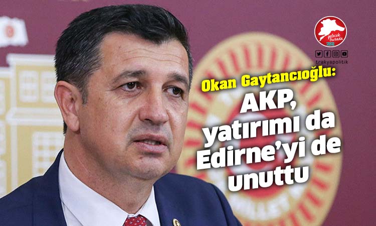 Gaytancıoğlu: “AKP yatırımı da Edirne’yi de unuttu”