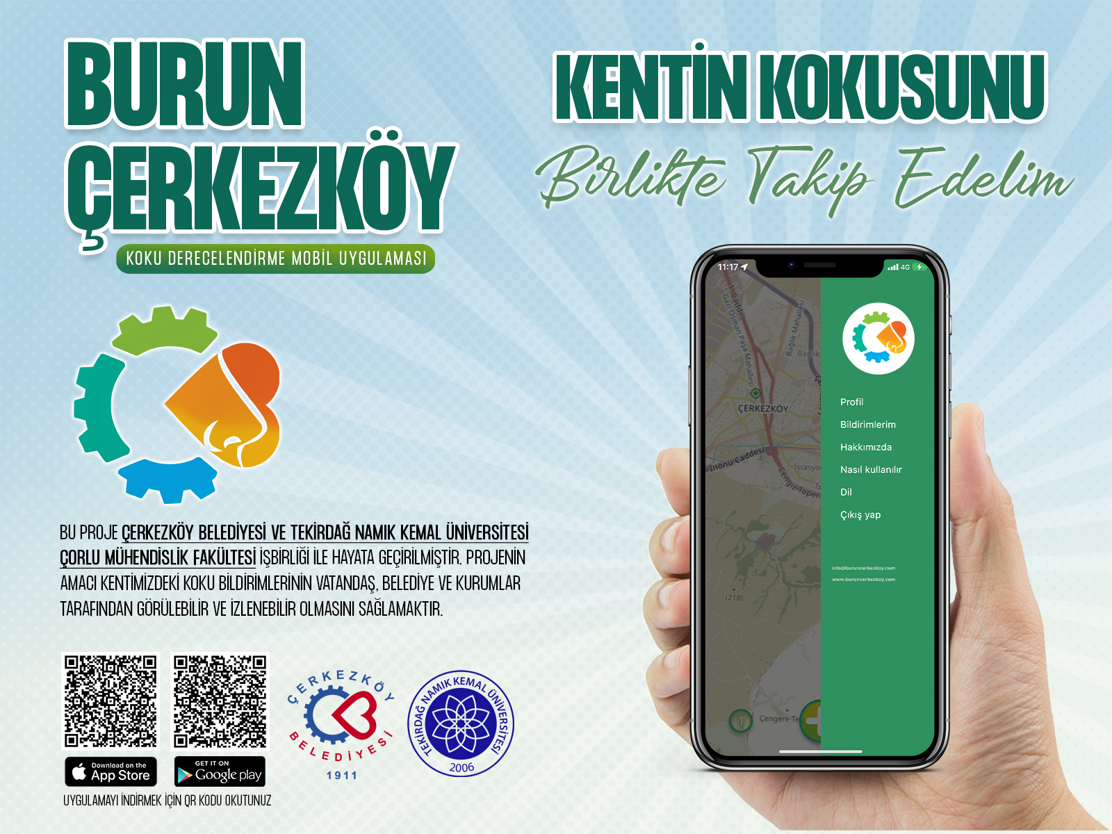 Burun Çerkezköy mobil uygulaması hayata geçti