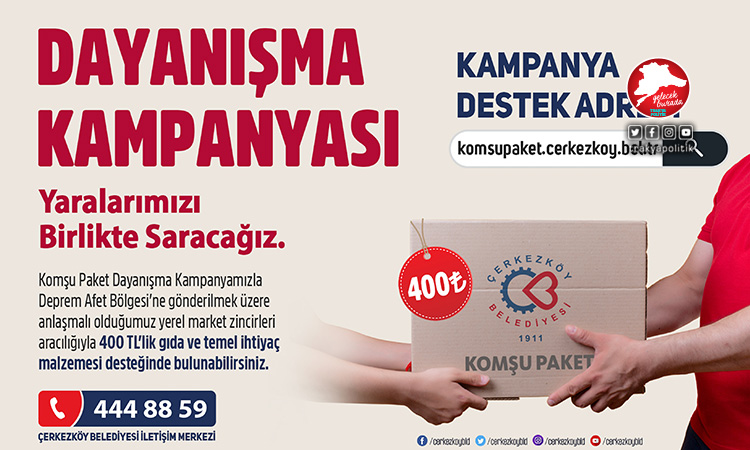 Çerkezköy Belediyesi’nden komşu paket kampanyası