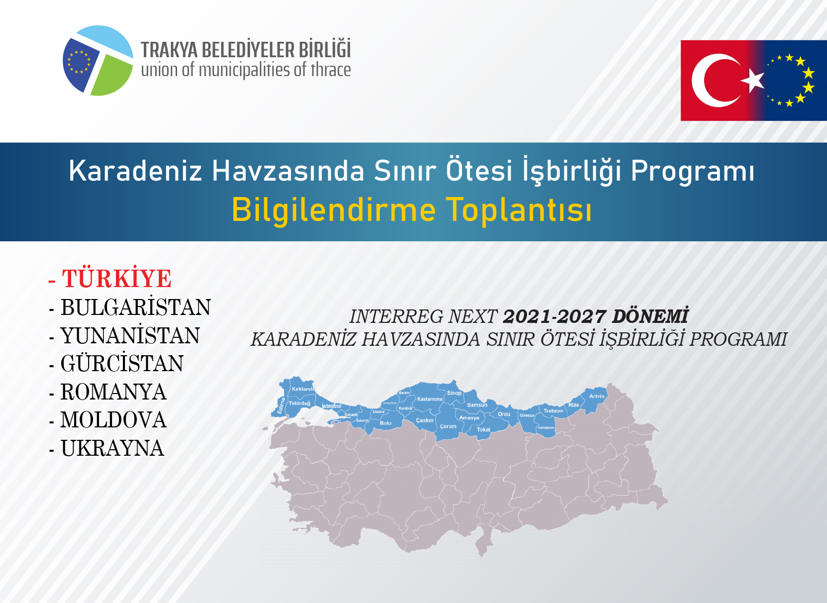 Trakya Belediyeler Birliği, Karadeniz Havzasında Sınır Ötesi İşbirliği Programı Bilgilendirme Toplantısı