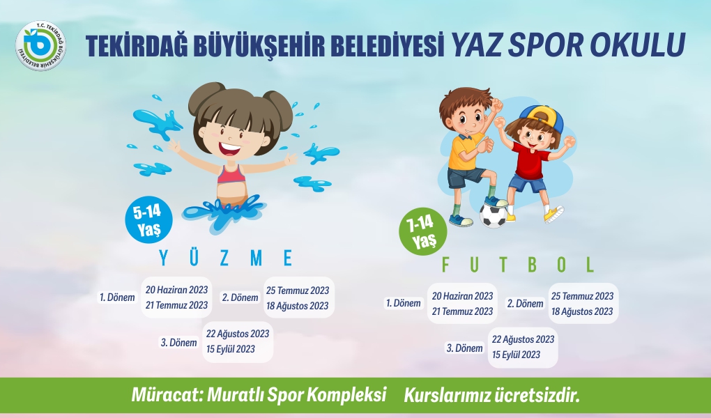 Tekirdağ Büyükşehir Belediyesi Yaz Spor Okulu başlıyor