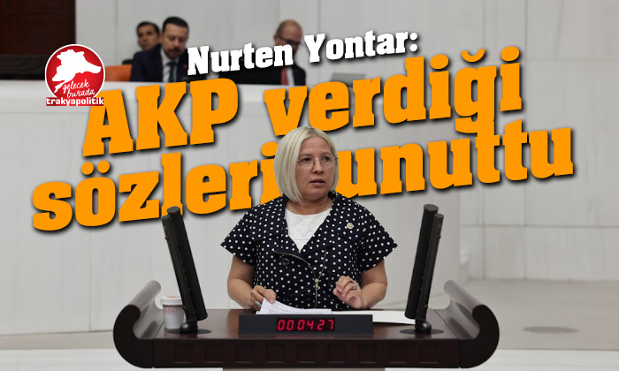 Yontar: “AKP yine verdiği sözleri unuttu”