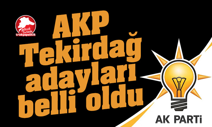 AK Parti’nin Tekirdağ adayları belli oldu