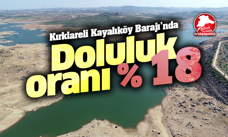 Kırklareli’nde Kayalıköy Barajı’nın doluluk oranı yüzde 18’e düştü