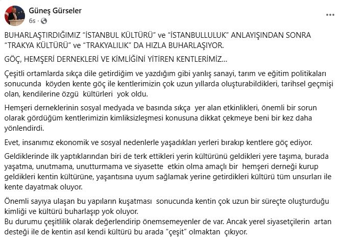 Trakya Kültürü Buharlaştırılmasın!