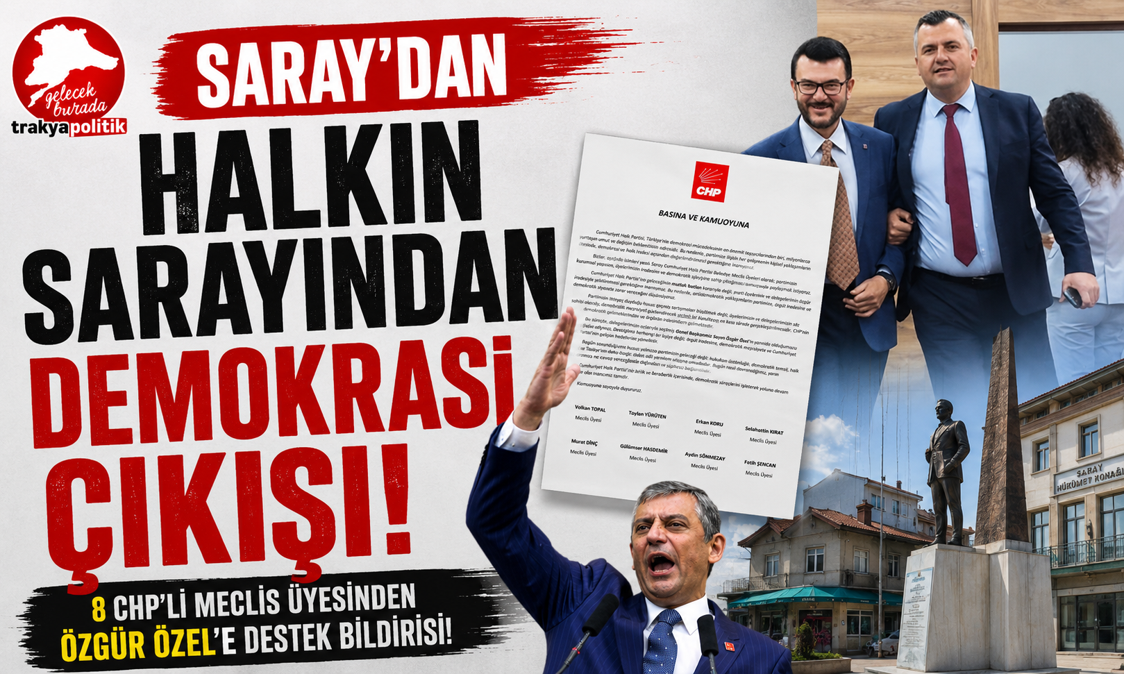 Halkın Sarayından Demokrasi Çıkışı: 8 CHP’li Meclis Üyesinden Özgür Özel’e Destek Bildirisi