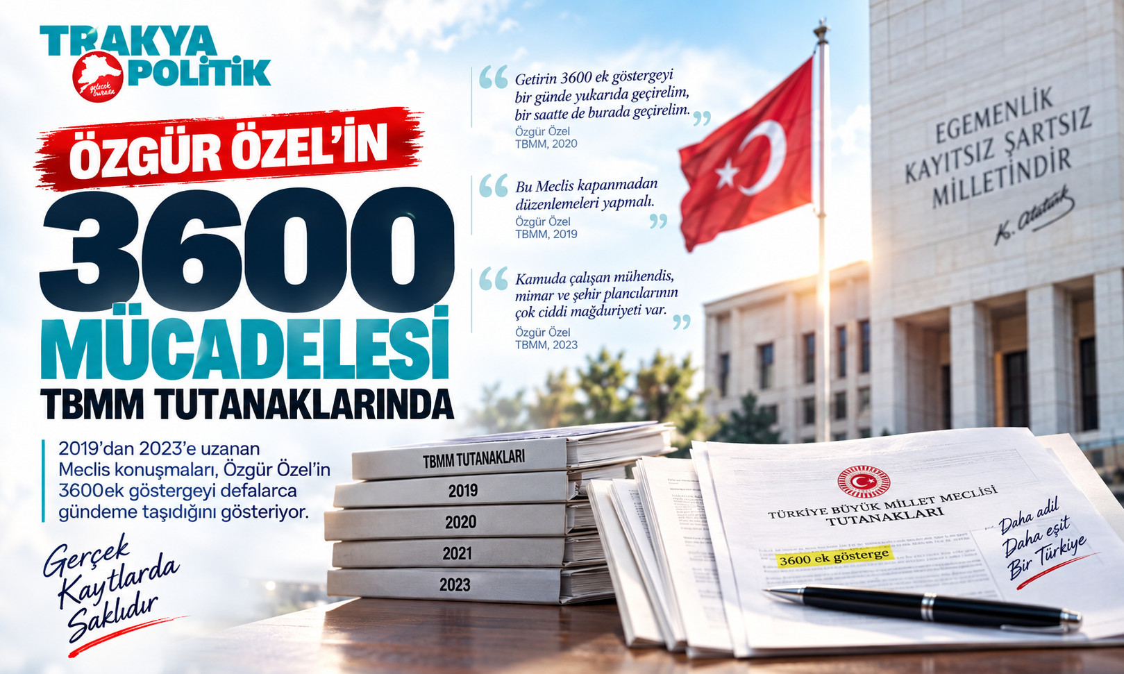 ÖZGÜR ÖZEL’İN 3600 MÜCADELESİ TBMM TUTANAKLARINDA